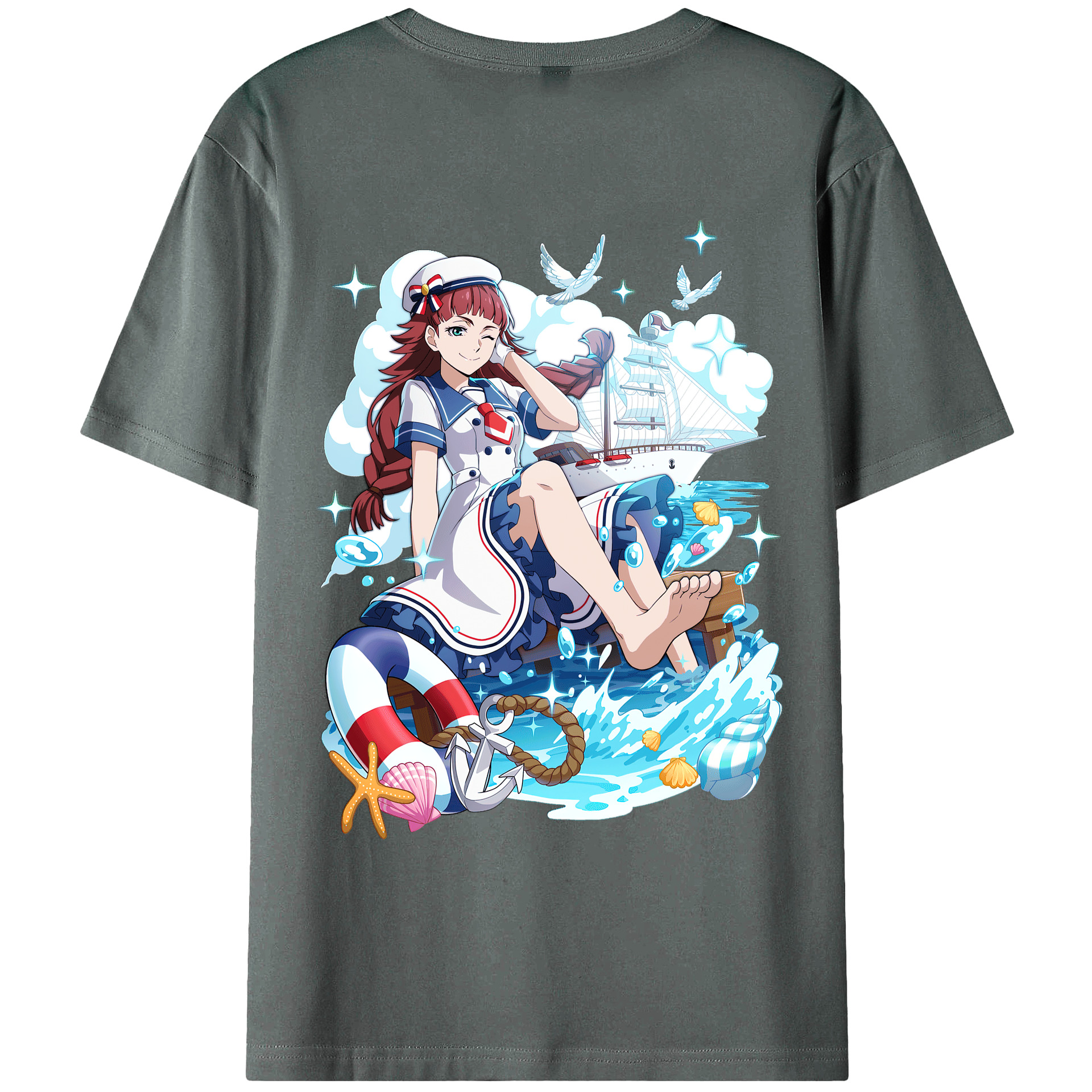 （画像用） 文豪ストレイドッグス Bungo Stray Dogs 綿100％ メンズ半袖Tシャツ（バックプリント） 通気性